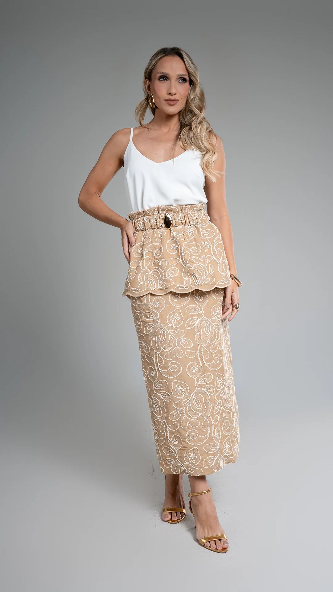 Saia Maria Peplum - Mocca