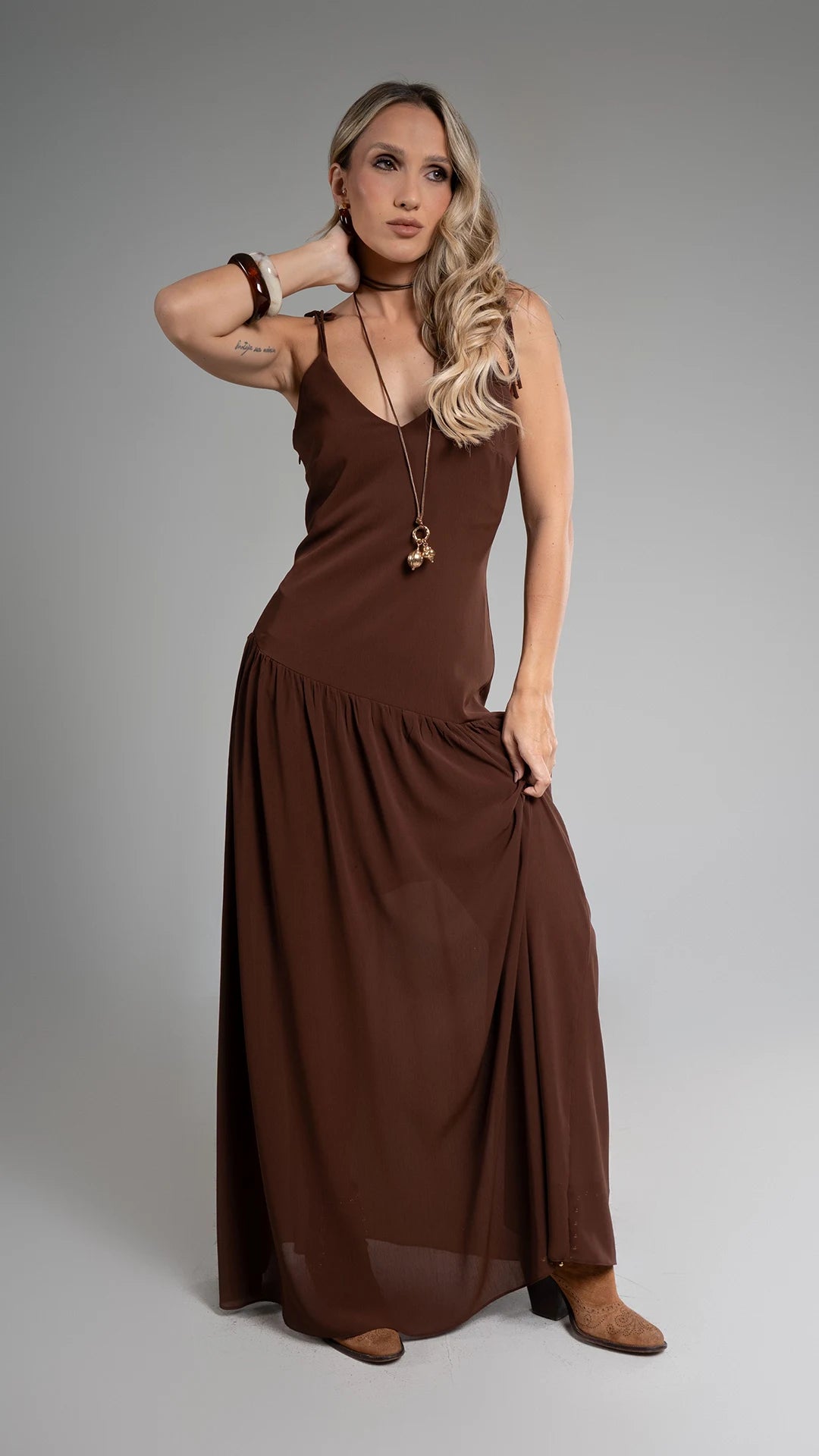 Vestido Tereza - Marrom