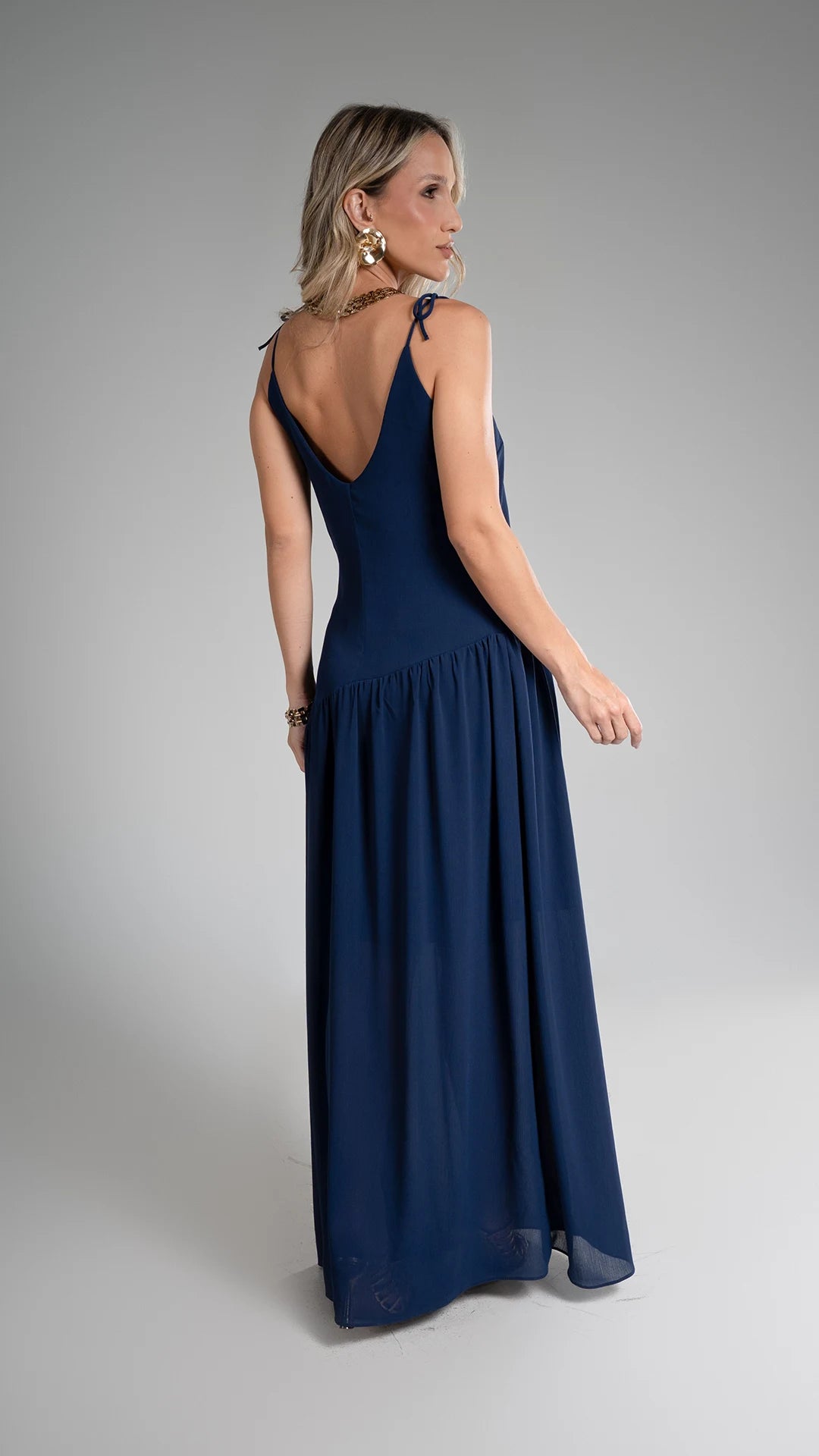 Vestido Tereza - Azul-marinho